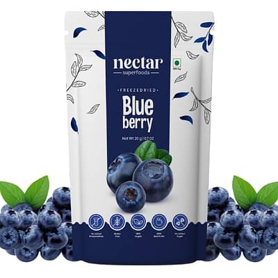 Freeze Dried Blueberry By Nectar Superfoods | 20 Gram Pouch | Pack Of 1 Nos image