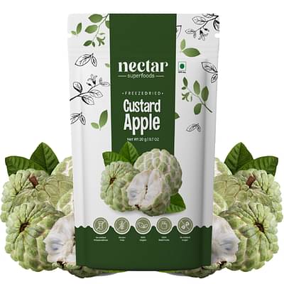 Freeze Dried Custard Apple Cubes By Nectar Superfoods | 20 Gram Pouch image