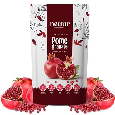 Freeze Dried Pomegranate By Nectar Superfoods | 20 Gram Pouch | Pack Of 1 Nos image