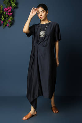 Front Knot Drape Dress image