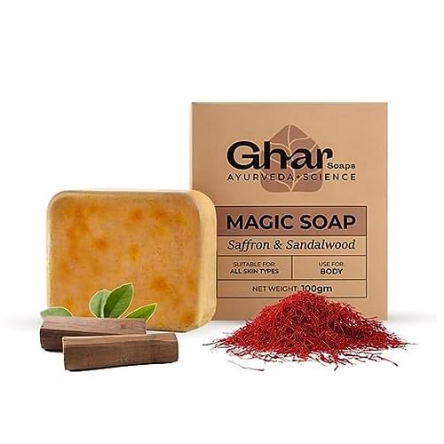 Ghar Soaps Sandal Wood And Saffron Bath Soap Bar(100 G) image