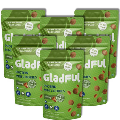 Gladful Almondy Protein Mini Cookies (Pack Of 6, 75Gm) image
