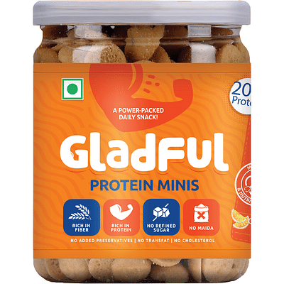 Gladful Orangey Protein Mini Cookies (150Gm, Pack Of 2) image