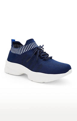GlideFlex Women's Activewear Navy Blue Casual Lace-up Shoes image