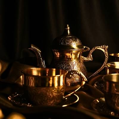 Gold Brass Tea Cup Set | Coffee Set(set of 2) image