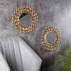 Gold Rose Mirror Wall Décor Set Of 2