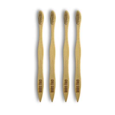 Goli Soda Natural Bamboo Toothbrush with Soft Plant Based Bristles - Pack Of 4 image