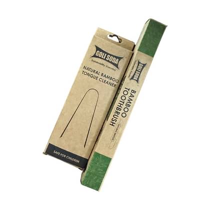 Goli Soda Natural Bamboo Toothbrush with Soft Plant Bristles & Bamboo Tongue Cleaner image