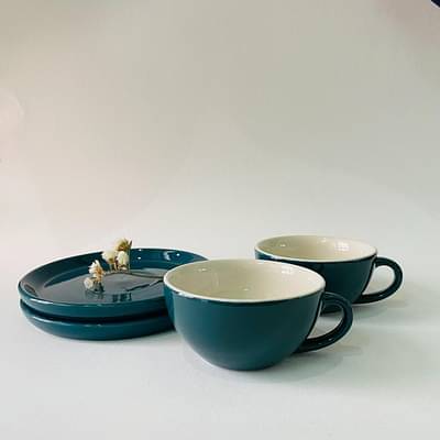 Green Cappicino Cup & Saucer image