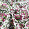 Green Pink Dark Floral - Hand Block Printed Single Bed Cotton Dohar