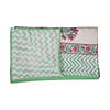 Green Pink Plant - Hand Block Printed Single Bed Cotton Dohar