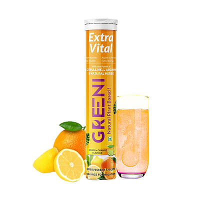 Greeni Extra Vital Helps In Power Booster|Peak Vitality|Aspire to Performance|Extra Energy - 15 Tablets image