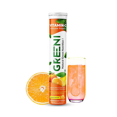 Greeni Vitamin C Immunity Power Orange Flavour for a Strong Immune System - 16 Tablets image