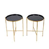 Grey & Gold Foldable Table Set of 2