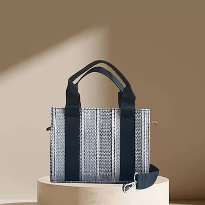 Grey Striped Mini Canvas Sling image