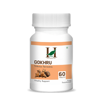 H&C Gokhru Tablets 350Mg | Pack Of 2 | 60 Count Each image