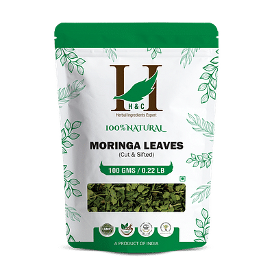 H&C Moringa Leaves Cut & Sifted | Herbal Tea Ingredient | Pack Of 2 | 120 Gm Each image