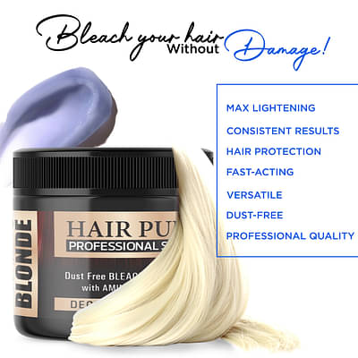 Hair Pure Blonde Powder Lift Upto level 9 Dust Free Bleaching Powder image