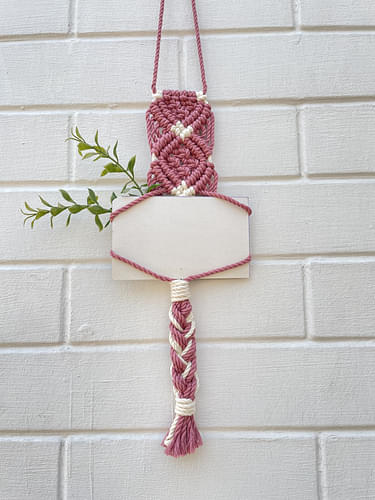 Handcrafted Knotted Natural Macrame Cotton Hanging Photoframe For 6X4 Pictures image