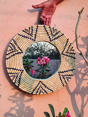Handcrafted Moonj Grass Mirror image