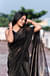Handwoven silk cotton saree - Black + Gold