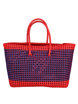 Hanmade Wire Koodai - Orange And Blue Shopping Bag / Grocery Basket image
