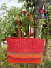 KST Bags | Handmade Wire Koodai |Orange and Pink | Lengthy Handle Shopping Bag and Basket