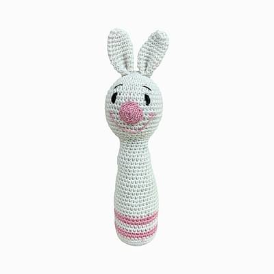 Happy Threads Cuddy Bunnies Hand Rattles - Handmade Crochet Baby Toys image