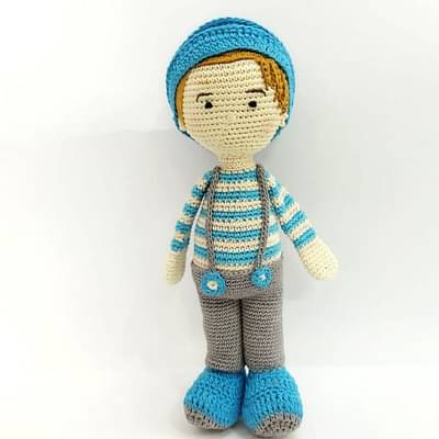 Happy Threads Handcrafted Amigurumi  - Blake  Boy Doll image