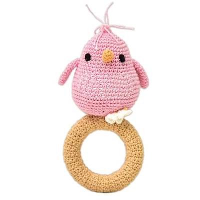 Happy Threads Handcrafted Amigurumi  - Rattle Bird Pink image