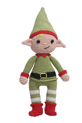 Happy Threads Handcrafted Amigurumi Christmas Soft Toy- Boy Elf image