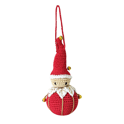 Happy Threads Handcrafted Amigurumi Christmas Tree Ornament- Gnome White Ornaments 23 image