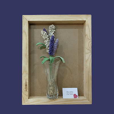 Happy Threads Handmade Crochet Purple And White Hyacinths Flower Bouquet image