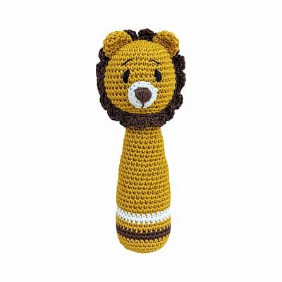 Happy Threads Mini simbas Hand Rattles - Handmade Crochet Baby Toys image