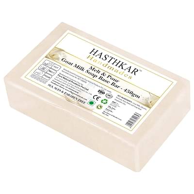 Hasthkar Soap Base Bar (450G) For Soap Making, Goat Milk Melt & Pour Clear Transparent Glycerine Soap Base, Pure Organic & Natural, Sls & Sles, Paraben Free image