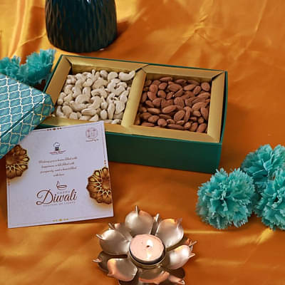 Healthy Master Divine Nutri Diwali 4 Special Gift Box | Perfect Festive Gift For Loved Ones |Assorted Mix Of Dryfruits  |Almonds 200Gm,Cashew 200G image