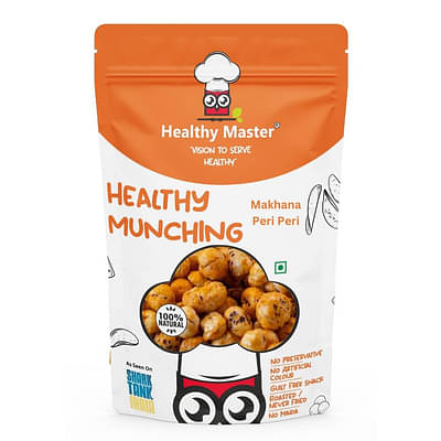 Healthy Master Roasted Peri Peri Makhana (Fox Nuts) – 120 GM | Keto, Diabetic & Jain Friendly | Rich Calcium, Gluten Free, Tasty & Crispy | Healthy Munchies | image