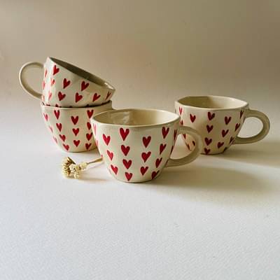 Heart Tea Cups (Pack Of 4) image