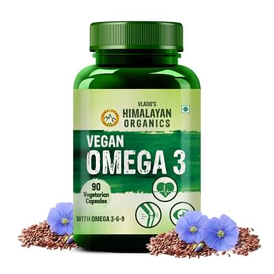 Himalayan Organics Omega 3 6 9 Vegan Natural Nutrition Supplement for Muscle, Bone , Heart & Skin - 90 Capsules image