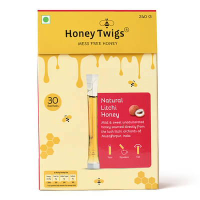 Honey Twigs Litchi Honey (240Gms (30 Single Sachets ) image