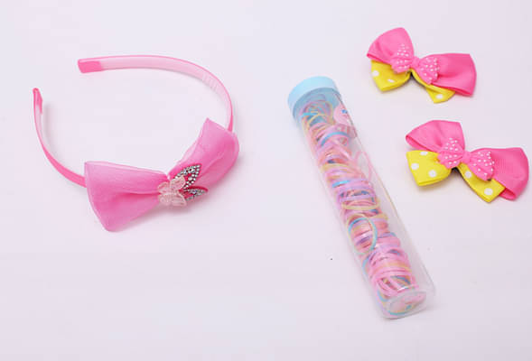 ILearnNgrow Bow Hair Accessories Set - Pink image