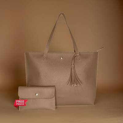 IMARS Classic Brown Tote Bag Perfect For Women & Girls image