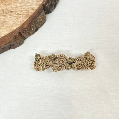 Ikriitm Golden Flowers Hair Clip image