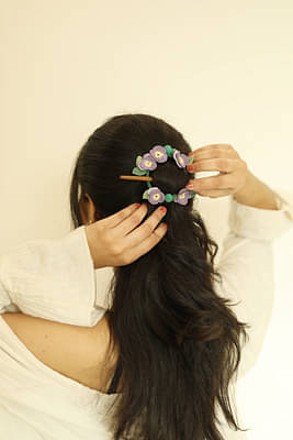 Ikriitm Pansy Crochet Hair Tie image