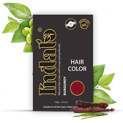 Indalo Ammonia-Free Vibrant  Hair Color | With Natural Ingredients | Long Lasting Hair Color | For Men & Women - 100G Burgundy image