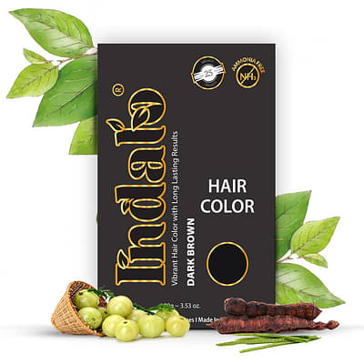 Indalo Ammonia-Free Vibrant Hair Color With Natural Ingredients & Long Lasting Result | Suitable For All Hair Types - 100 G Dark Brown image