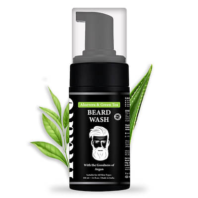 Indalo Beard Wash With Aloe Vera & Green Tea| Sulphate, Ammonia & Paraben-Free | Suitable For All Skin Types - 100Ml image