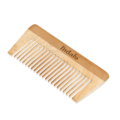 Indalo Pure Neem Wood Detangling Comb For Reducing Dandruff, Breakage & Hairfall image