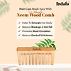 Indalo Pure Neem Wood Detangling Comb For Reducing Dandruff, Breakage & Hairfall