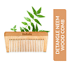 Indalo Pure Neem Wood Detangling Comb For Reducing Dandruff, Breakage & Hairfall